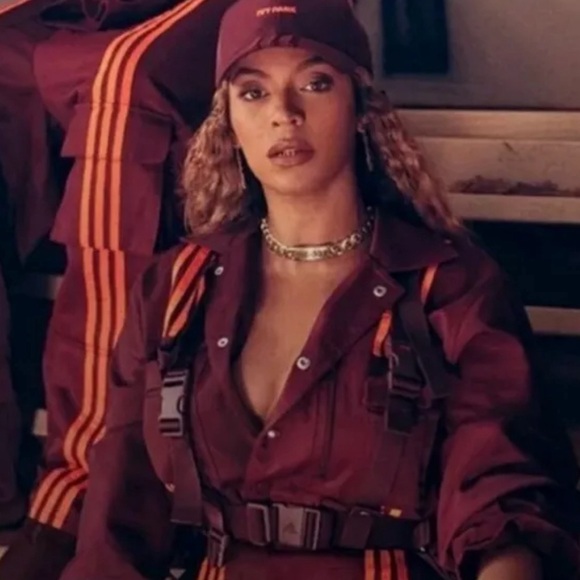 IVY PARK Adidas Satin Twill Burgundy Gorpcore Jumpsuit Size XL - Picture 11 of 11